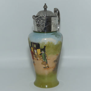 Royal Doulton Blue Sky | Coaching Days claret jug with EPNS handle and lid E2768