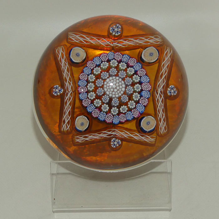 John Deacons Scotland Clichy Square Magnum paperweight (Amber)