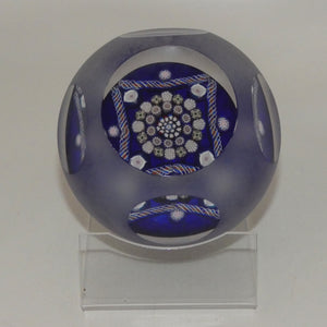 john-deacons-scotland-clichy-square-facetted-and-sandblasted-magnum-paperweight-blue