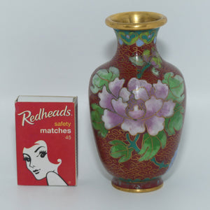 mid-century-cloisonne-vase-small-lotus-flower-iron-red