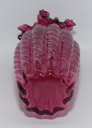 vintage-victorian-style-cranberry-glass-frilled-edge-tall-melon-shape-vase