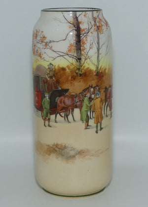 Royal Doulton Coaching Days tall cylindrical vase | Shape 1301 | E3804