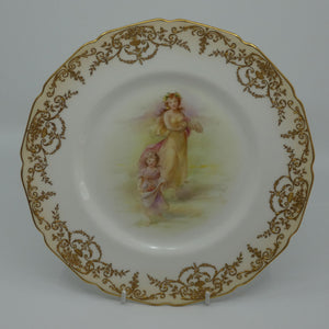 royal-doulton-hand-painted-and-gilt-young-maiden-and-child-with-fruit-plate-dix