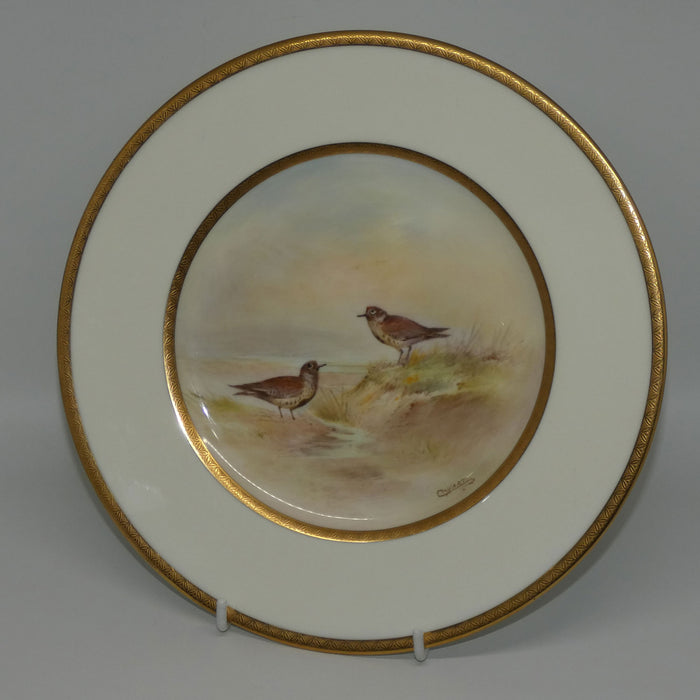 Royal Doulton Handpainted and Gilt plate Dunlin by Charles Hart