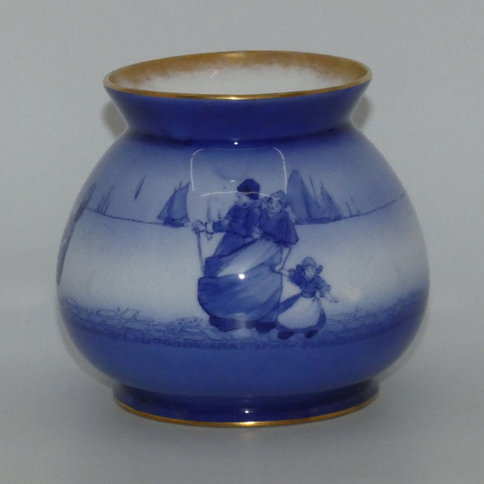 Royal Doulton Blue Dutch D squat bulbous vase E2746