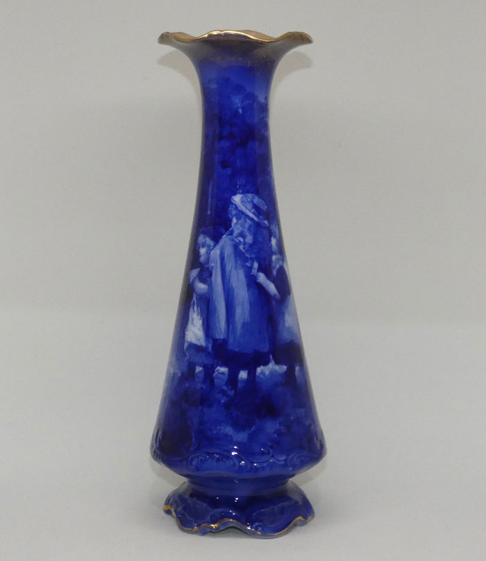Royal Doulton Blue Childrens fancy shape fluted rim vase