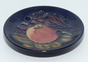 Moorcroft Finches | Blue tray | Designer: Sally Tuffin | c.1992
