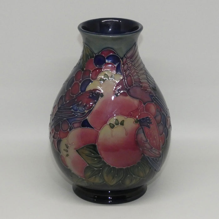 Moorcroft Finches 7/7 vase (Blue; #2)