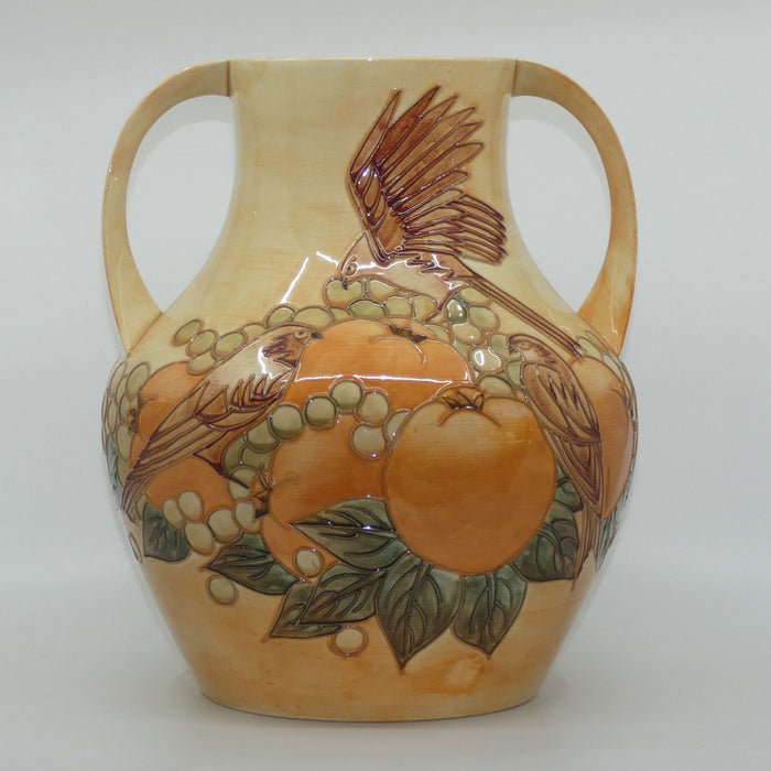 Moorcroft Finches Autumn 5/13 handled vase