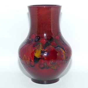 William Moorcroft Flambe Leaves and Fruit bulbous vase | Full Flambe