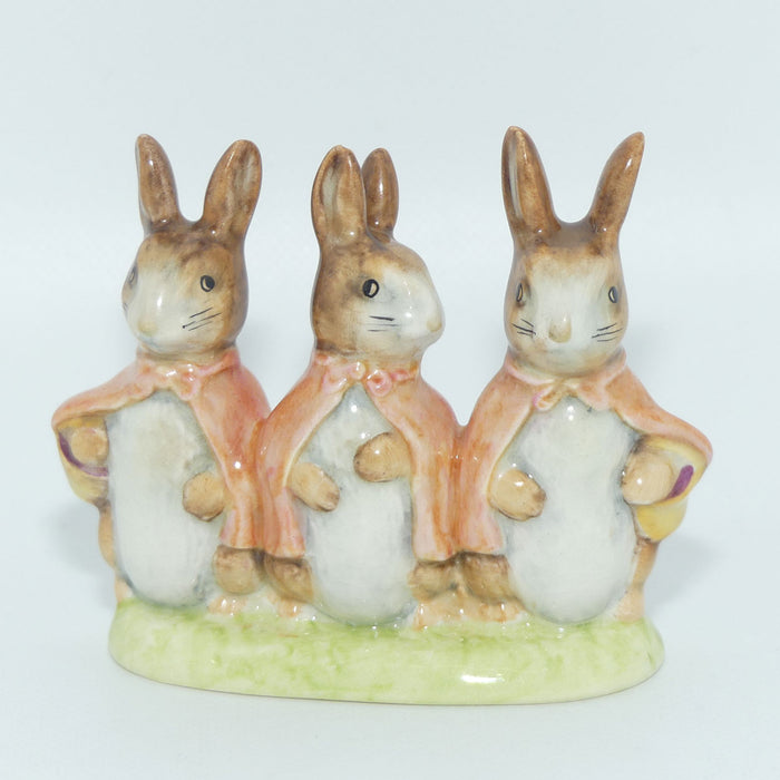Beswick Beatrix Potter Flopsy, Mopsy and Cottontail | GOLD OVAL BP2a #1