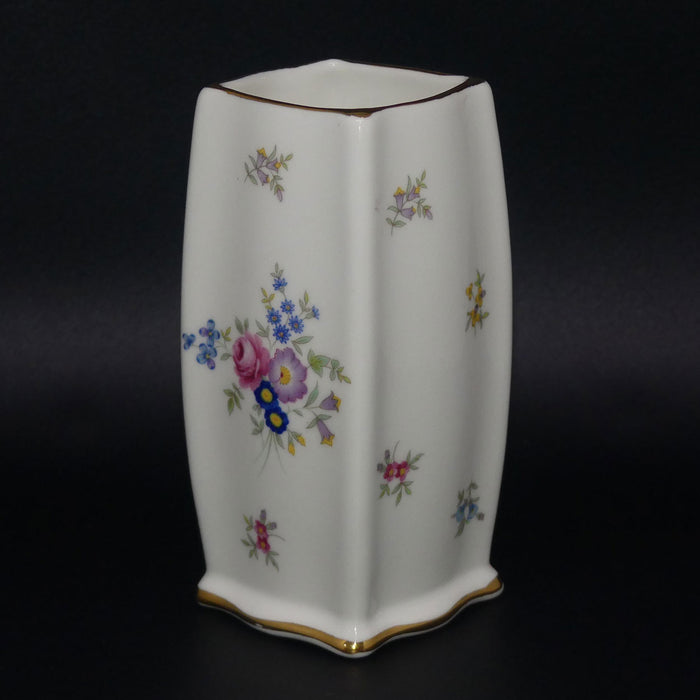 Royal Albert Bone China England floral decorated box section vase
