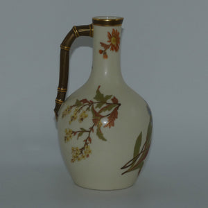 royal-worcester-blush-ivory-and-gilt-hand-painted-floral-jug-with-bamboo-style-handle