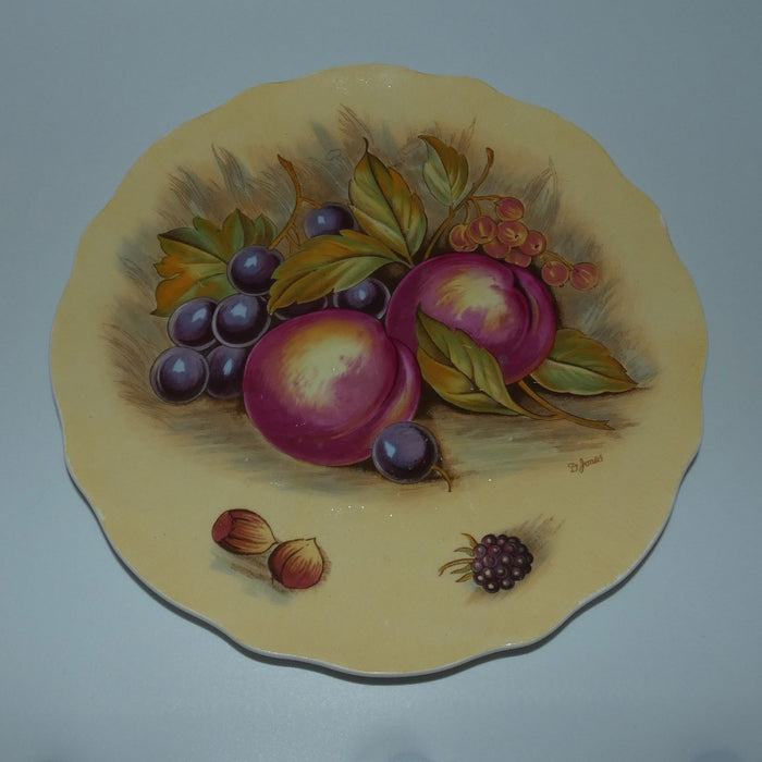 Aynsley Fruit Orchard Gold fluted shape plate D Jones