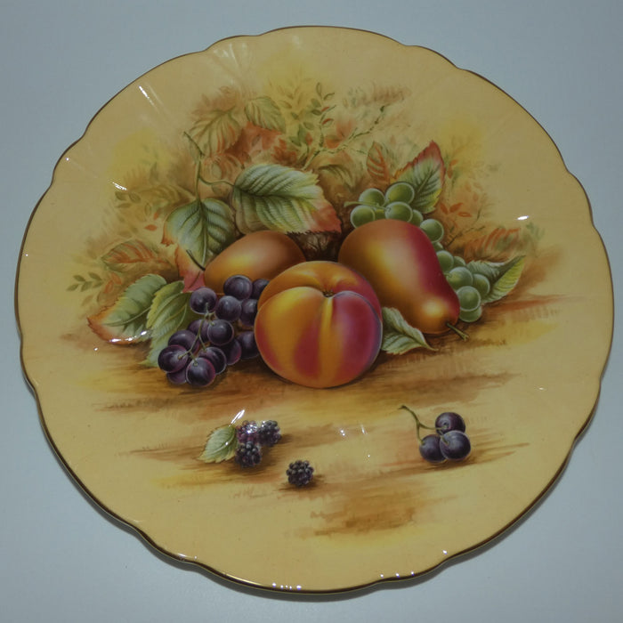 Aynsley Fruit Orchard Gold fluted shape plate (Original label on Back)