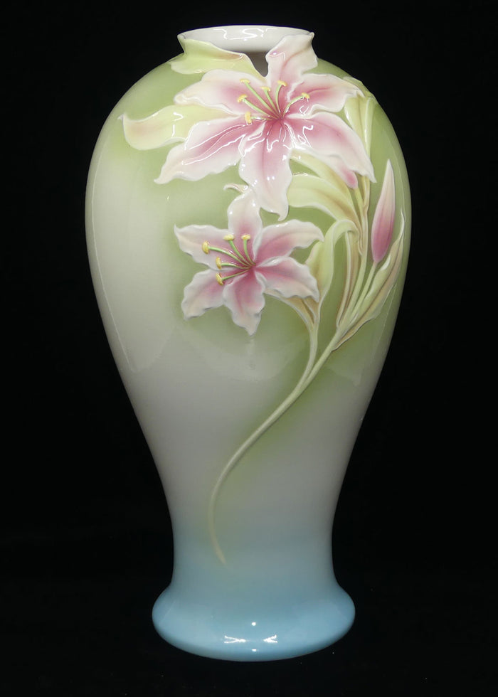 Franz Porcelain Floral very tall vase | 36.5cm | Lily #1