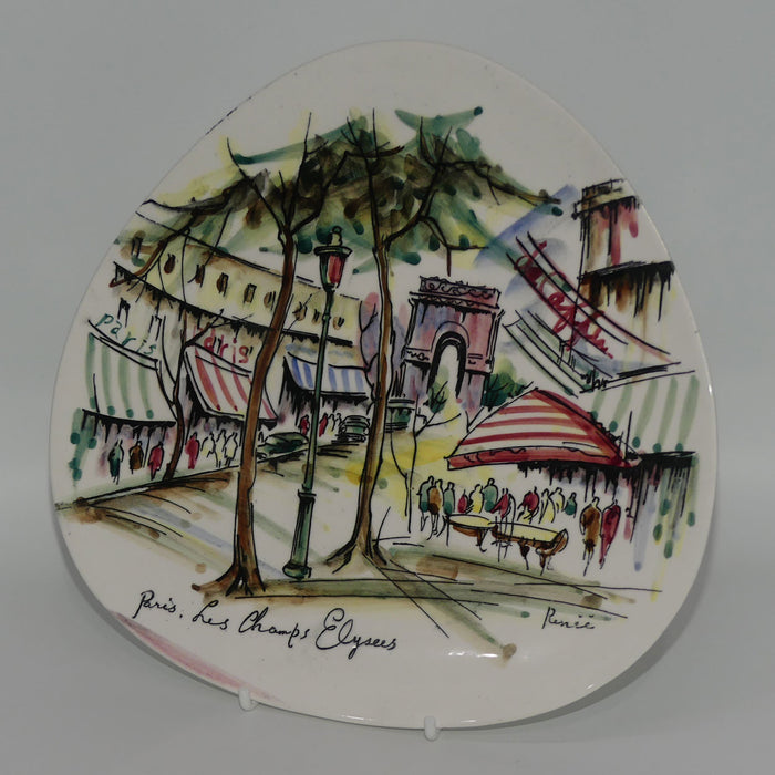 French Naive Ingenu Painting Paris Le Champs Elysees plate