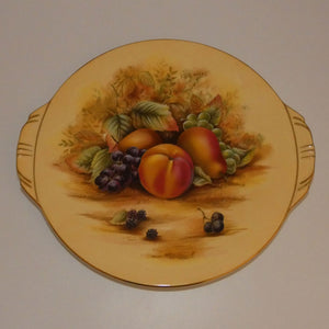 aynsley-fruit-orchard-gold-tab-handled-plate-big-pattern