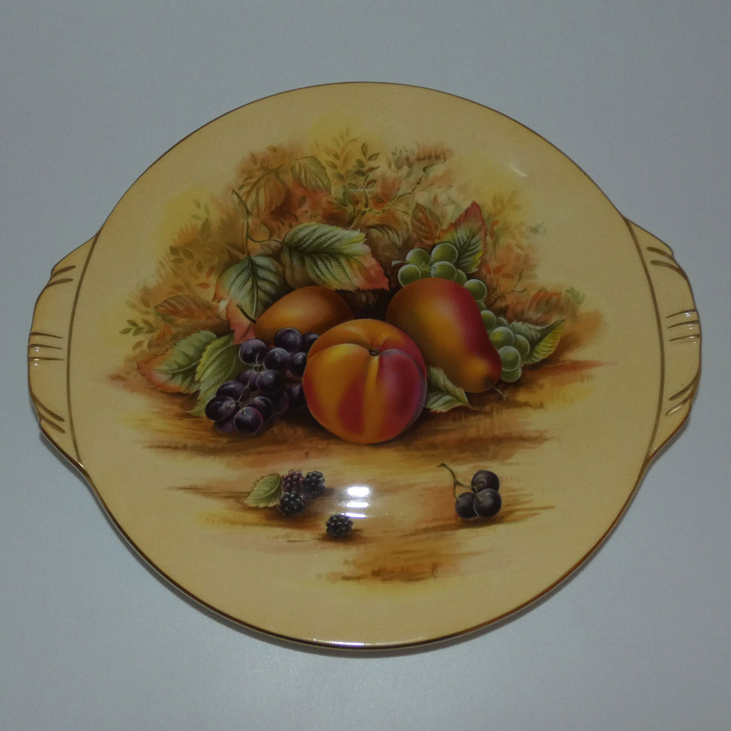 aynsley-fruit-orchard-gold-tab-handled-plate-big-pattern