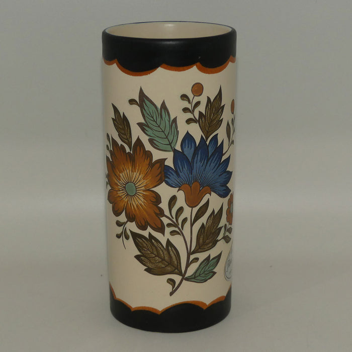 Gouda Pottery Holland Flora pattern cylindrical vase