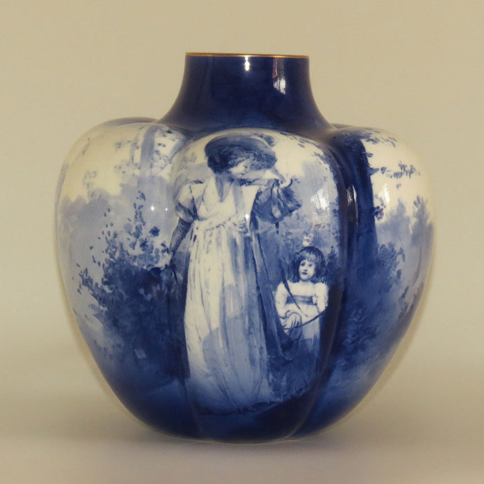 Royal Doulton Blue Childrens Pumpkin shape vase (Woman with Child)