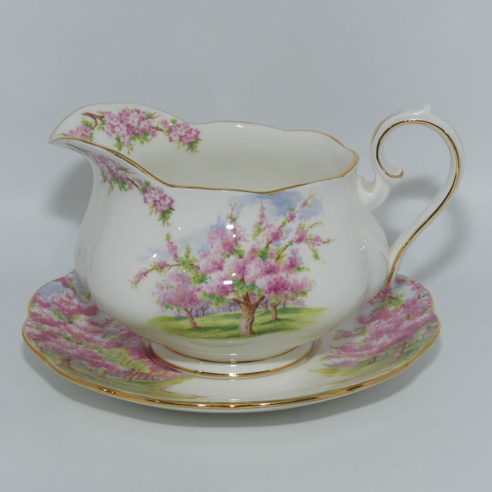 Royal Albert England Blossom Time gravy boat and underplate