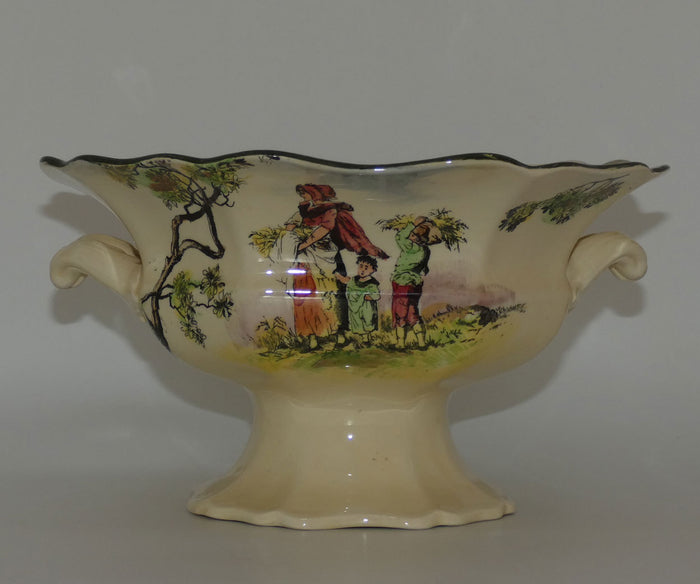Royal Doulton Gleaners and Gypsies Grecian handled comport