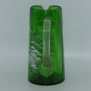 mary-gregory-glass-jug-emerald-green-with-clear-reeded-handle-girl-motif