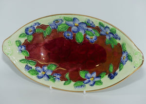 Maling Embossed Lustre Floral oval bowl | Rouge and Green