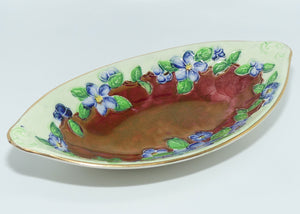 Maling Embossed Lustre Floral oval bowl | Rouge and Green