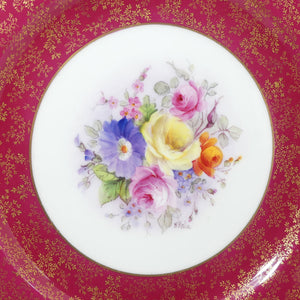 royal-worcester-hand-painted-floral-pattern-plate-with-rouge-and-gilt-border-by-whale