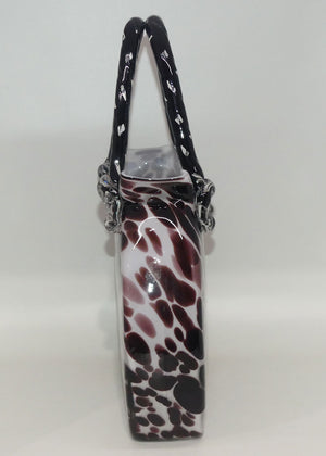 hand-blown-glass-faux-tortoiseshell-pattern-handbag-vase-large-size