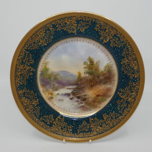 royal-doulton-hand-painted-heavily-gilt-countryside-plate-l-hart