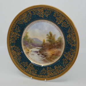 royal-doulton-hand-painted-heavily-gilt-countryside-plate-l-hart