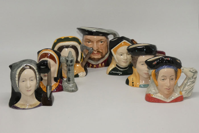 D6648 - D6752 Royal Doulton miniature character jug Henry VIII & His Six Wives set