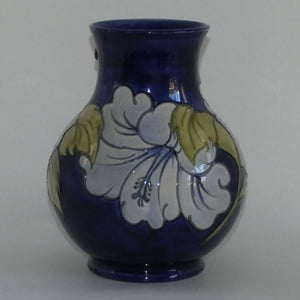 Walter Moorcroft Hibiscus Blue Flower on Blue 869/9 vase | Shape 869 | Designed by Walter Moorcroft | c.1986-1988 only 