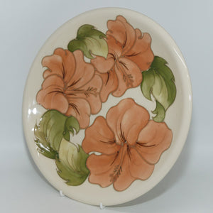 Walter Moorcroft Coral Hibiscus 783/10 plate | Ivory ground