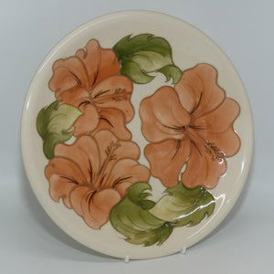 Walter Moorcroft Coral Hibiscus 783/10 plate | Ivory ground