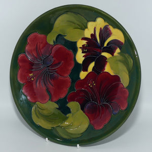 Walter Moorcroft Pottery Hibiscus plate | Green | 26cm