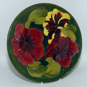Walter Moorcroft Pottery Hibiscus plate | Green | 26cm