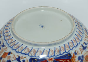 Japanese Imari hand painted fluted rim large bowl c.1900 | Red and Blue