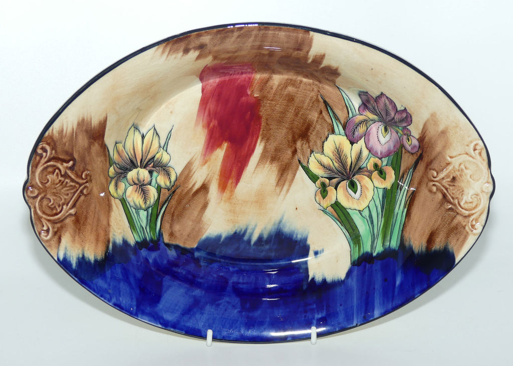 H & K Tunstall Iris pattern large oval bowl