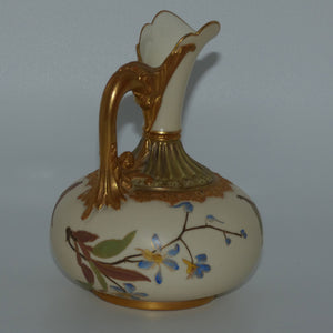 royal-worcester-blush-ivory-hand-painted-bulbous-jug-with-orchid-and-dolphin-handle-smaller-size