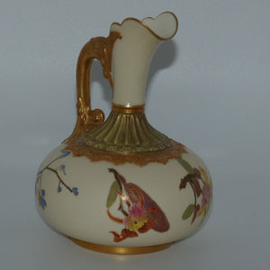 royal-worcester-blush-ivory-hand-painted-bulbous-jug-with-orchid-and-dolphin-handle-smaller-size