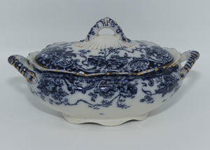 Keeling and Co Ltd Flow Blue Chatsworth pattern small tureen | c.1900