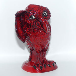 peggy-davies-ceramics-ruby-fusion-glaze-grotesque-bird-the-listener