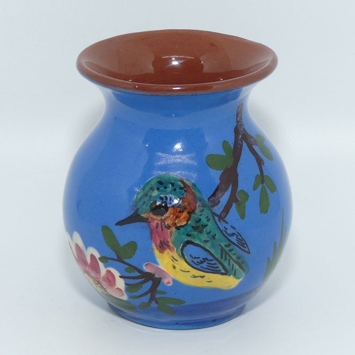 Torquay Ware | Motto Ware | small Kingfisher motif vase