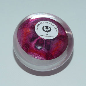 john-deacons-scotland-complex-latticino-garland-miniature-paperweight-cranberry