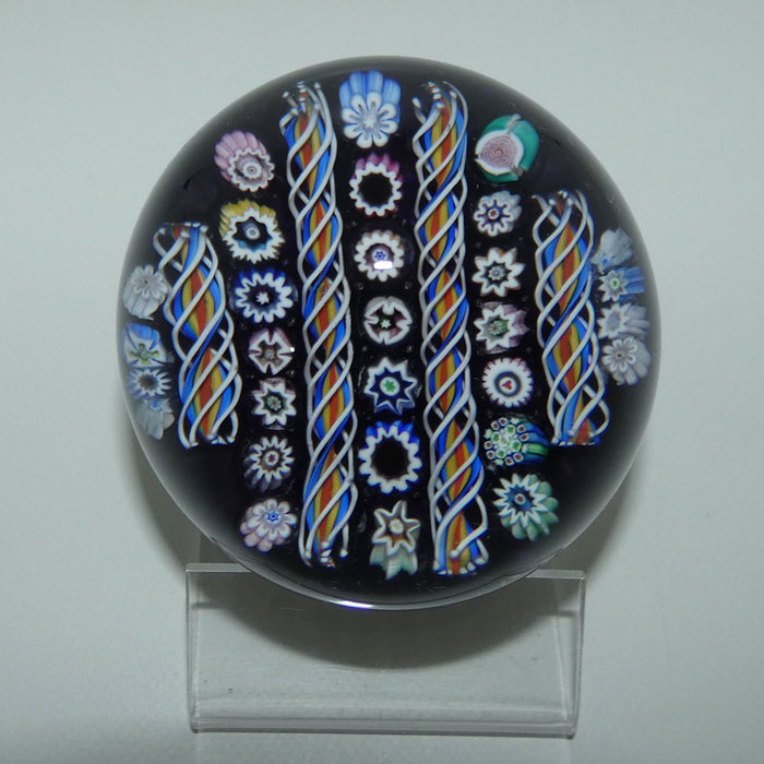 John Deacons Scotland Millefiori Simple Linear Large paperweight | Amethyst