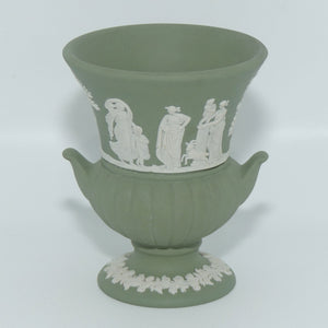 Wedgwood Jasper | White on Sage Green | Maidens mini Urn Vase